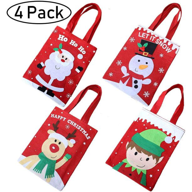Shopping Gift Tote Bag For Christmas Portable Santa Claus Elf Home Decor Cloth